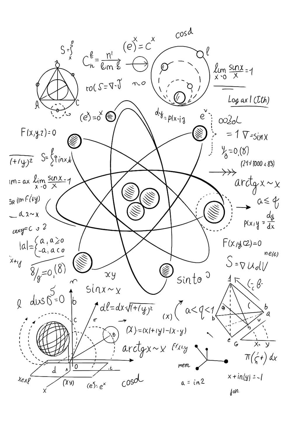 Desenho de Física para colorir