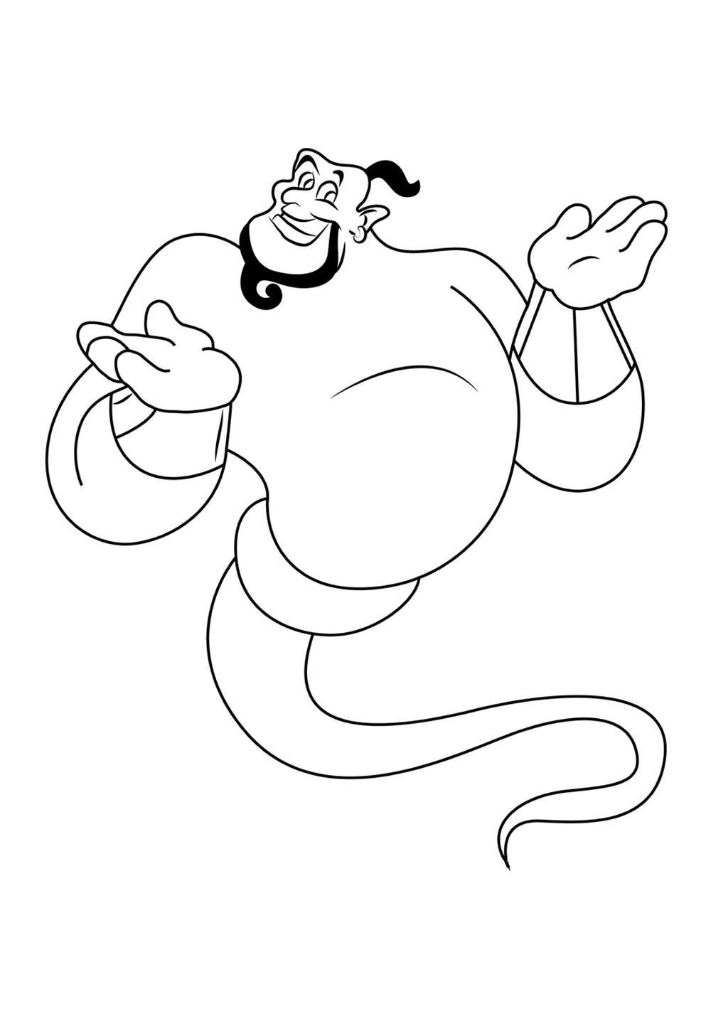 Desenho do Gênio da Lâmpada para colorir