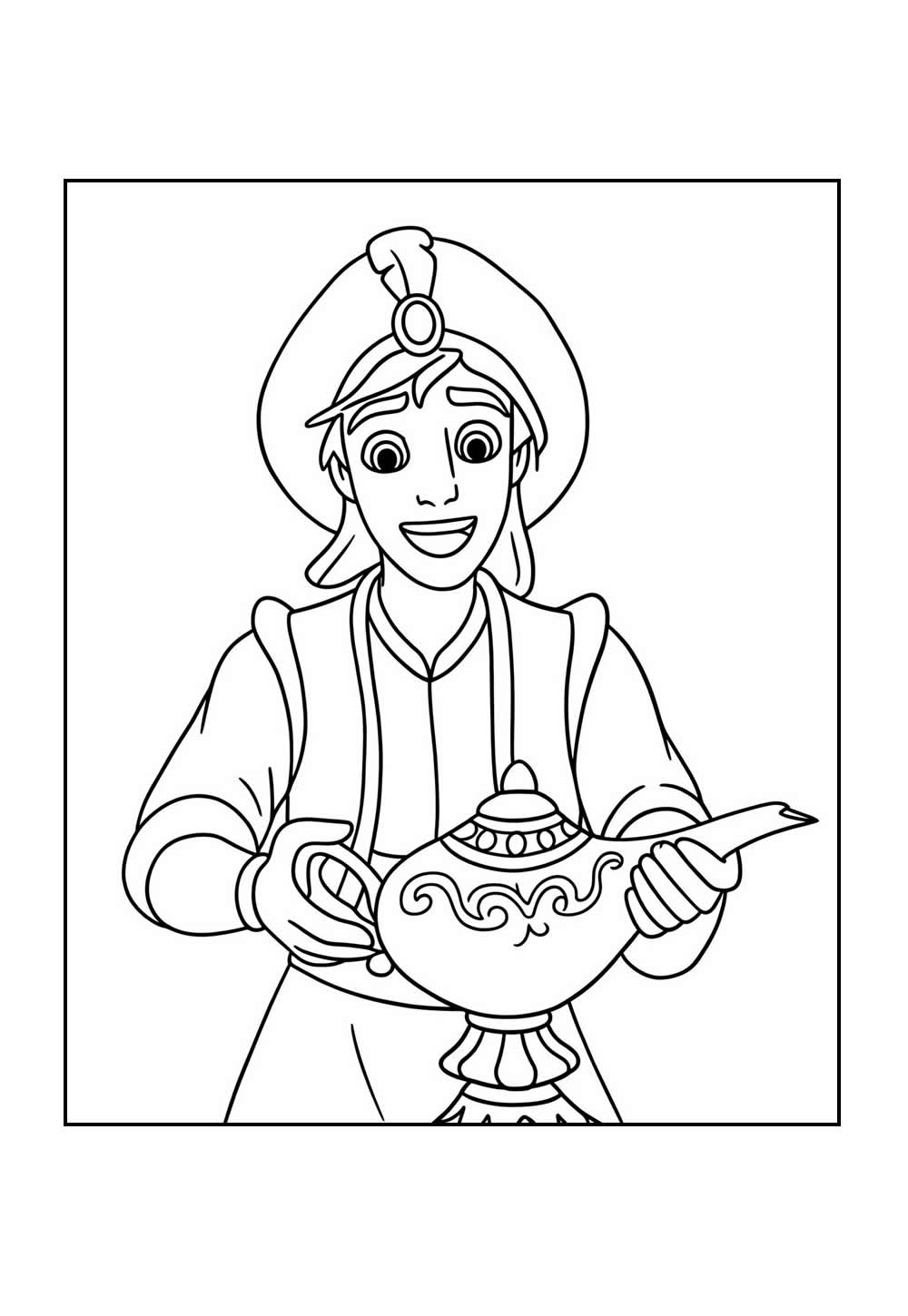 Desenho de Aladim para colorir
