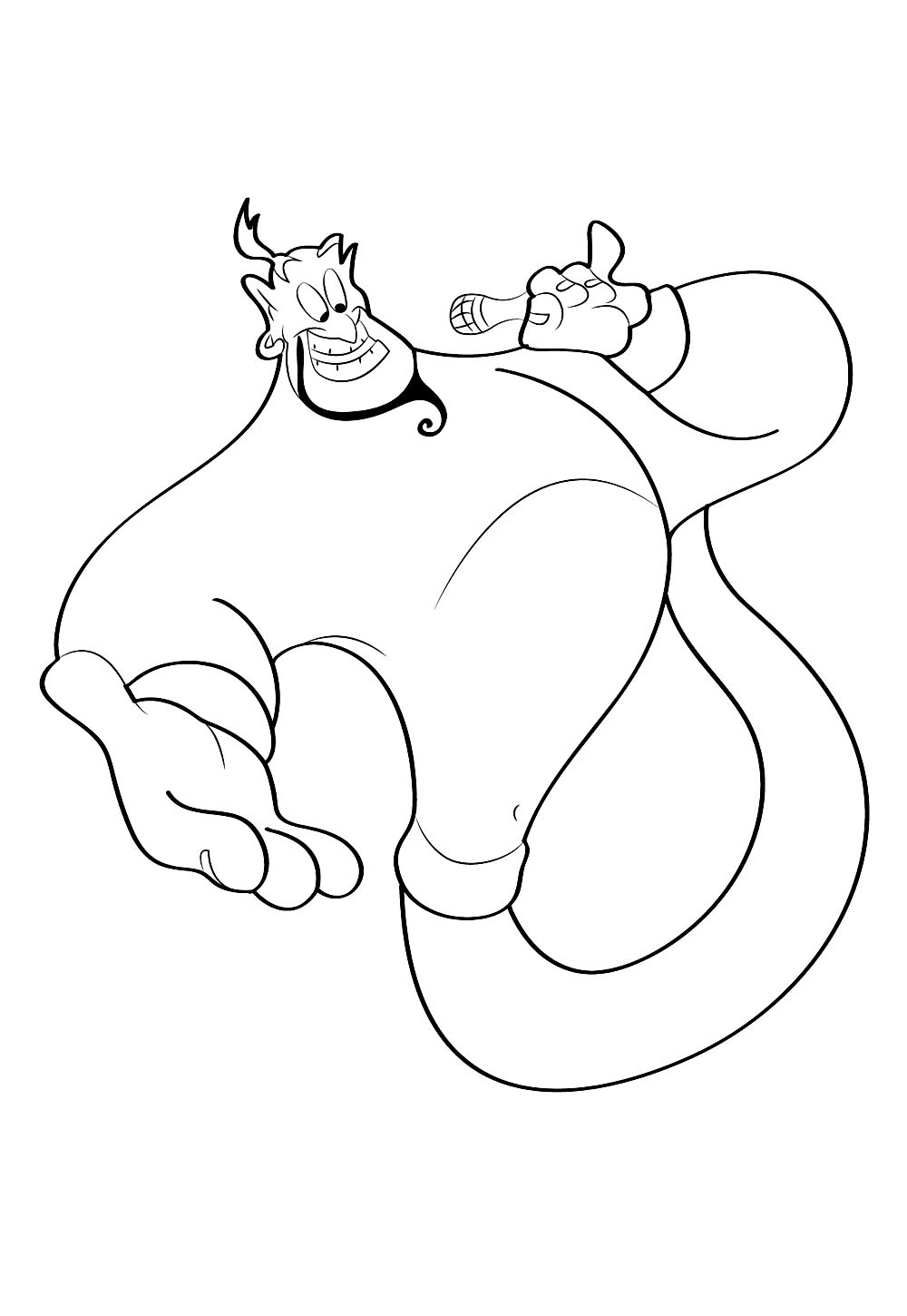 Desenho do Gênio da Lâmpada para colorir