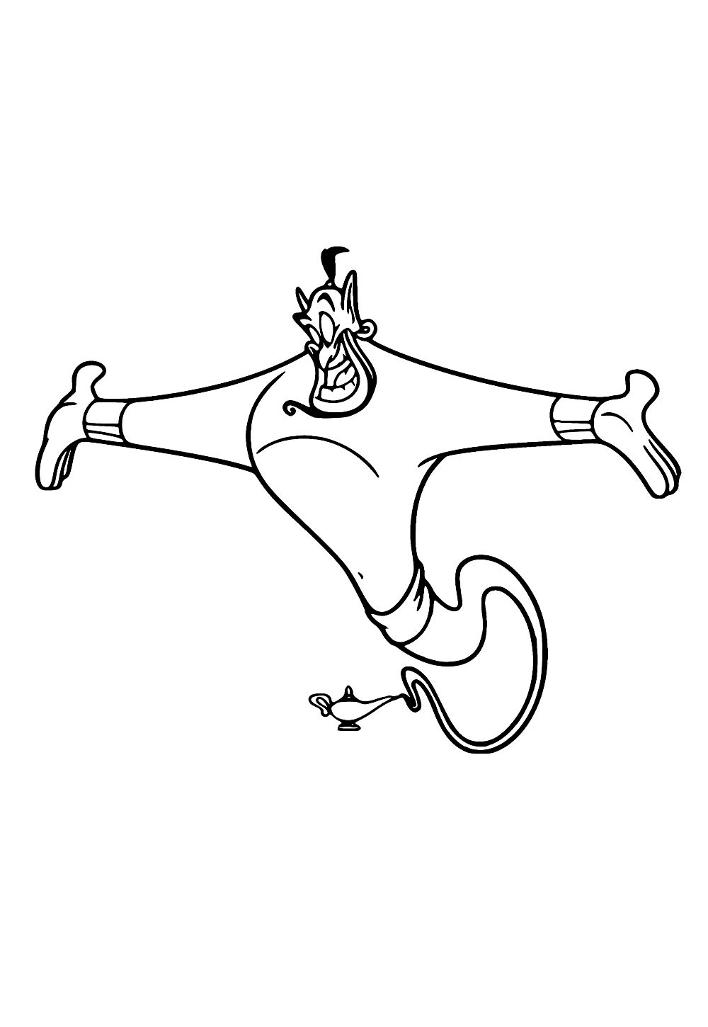 Desenho do Gênio da Lâmpada para colorir - Aladdin