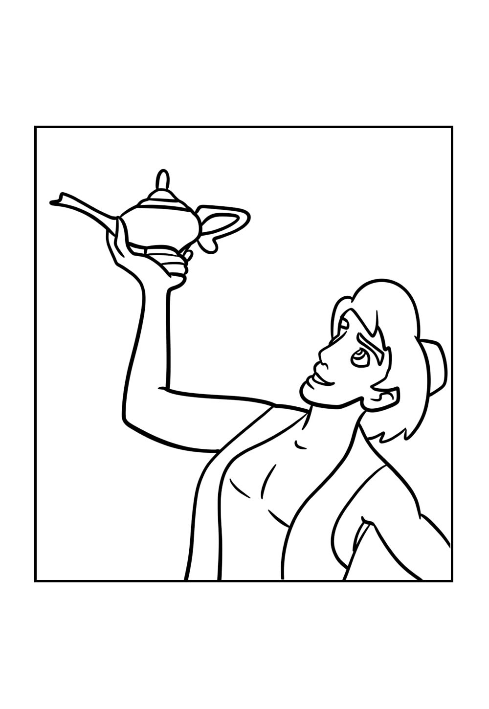 Desenho de Aladim e a Lâmpada para colorir