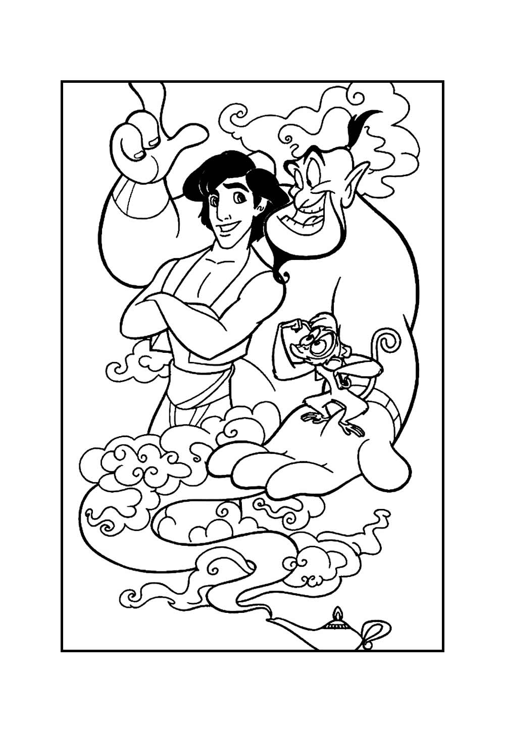 Desenho do Gênio da Lâmpada - Aladim