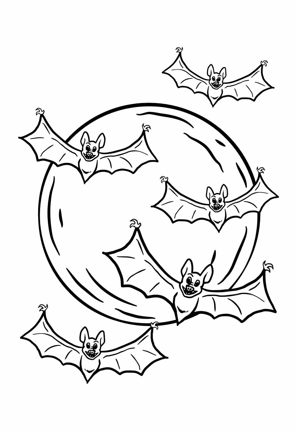 Desenhos de Lua e Morcegos