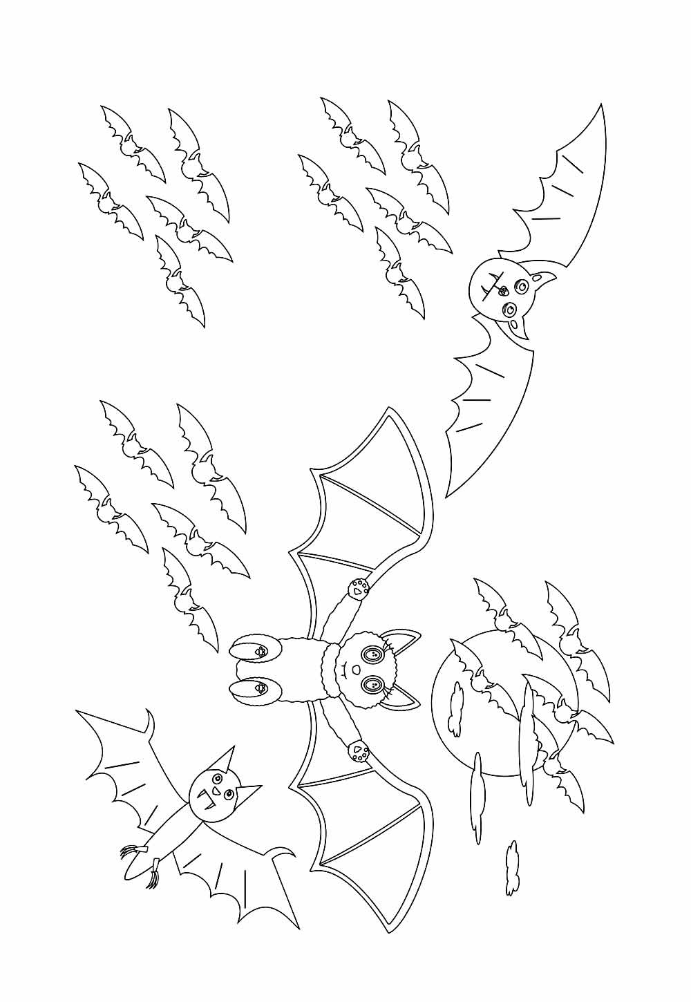 Desenho de Morcegos para colorir