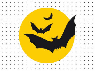 Desenhos de Lua e Morcegos paa colorir