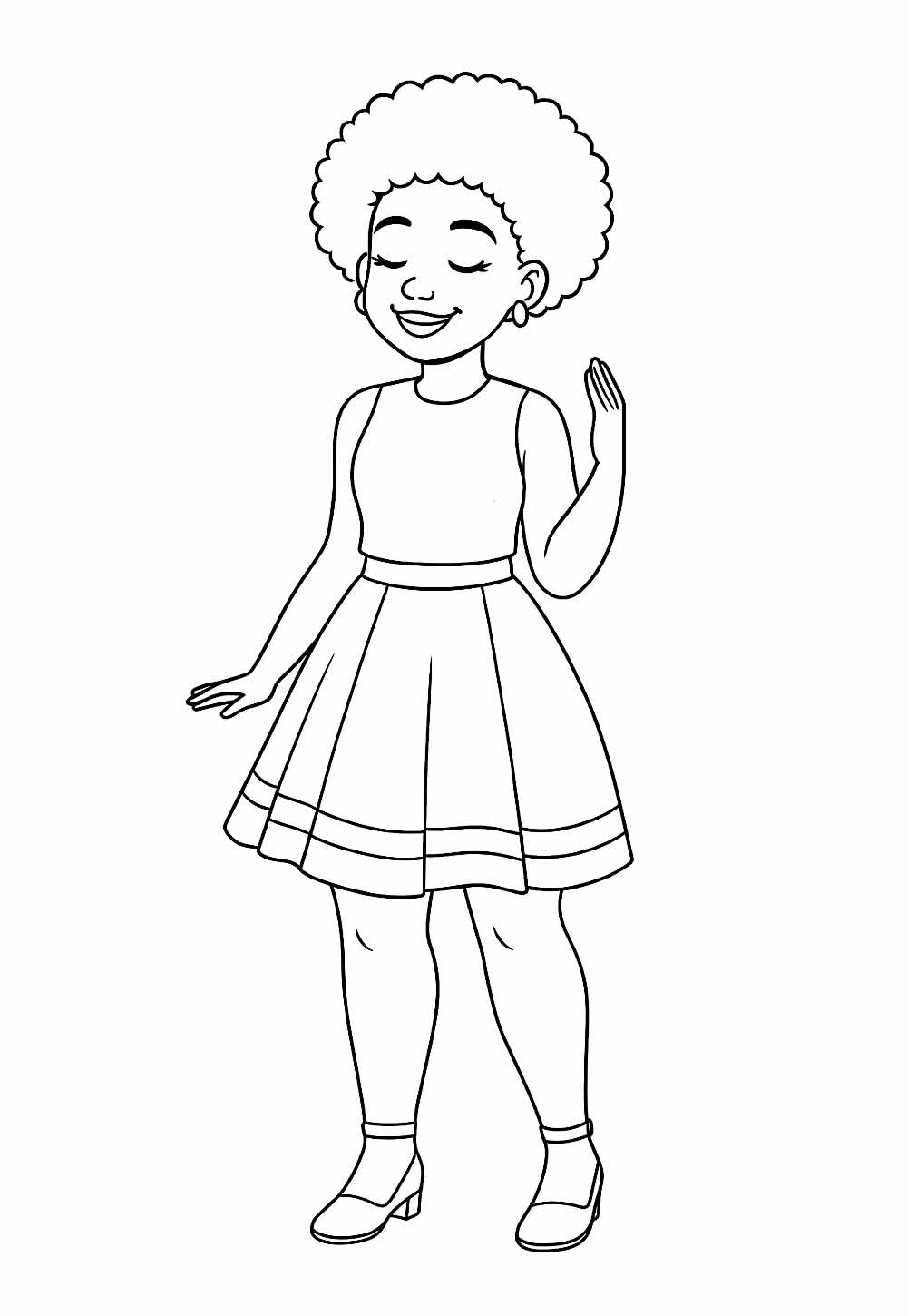 Desenho de Mulher Negra para colorir