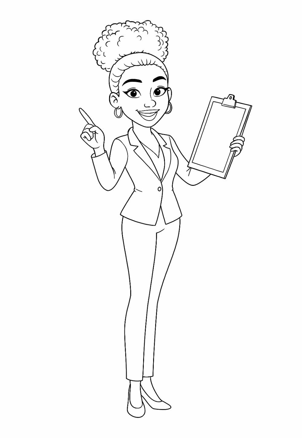 Desenho de Mulher Negra Trabalhando