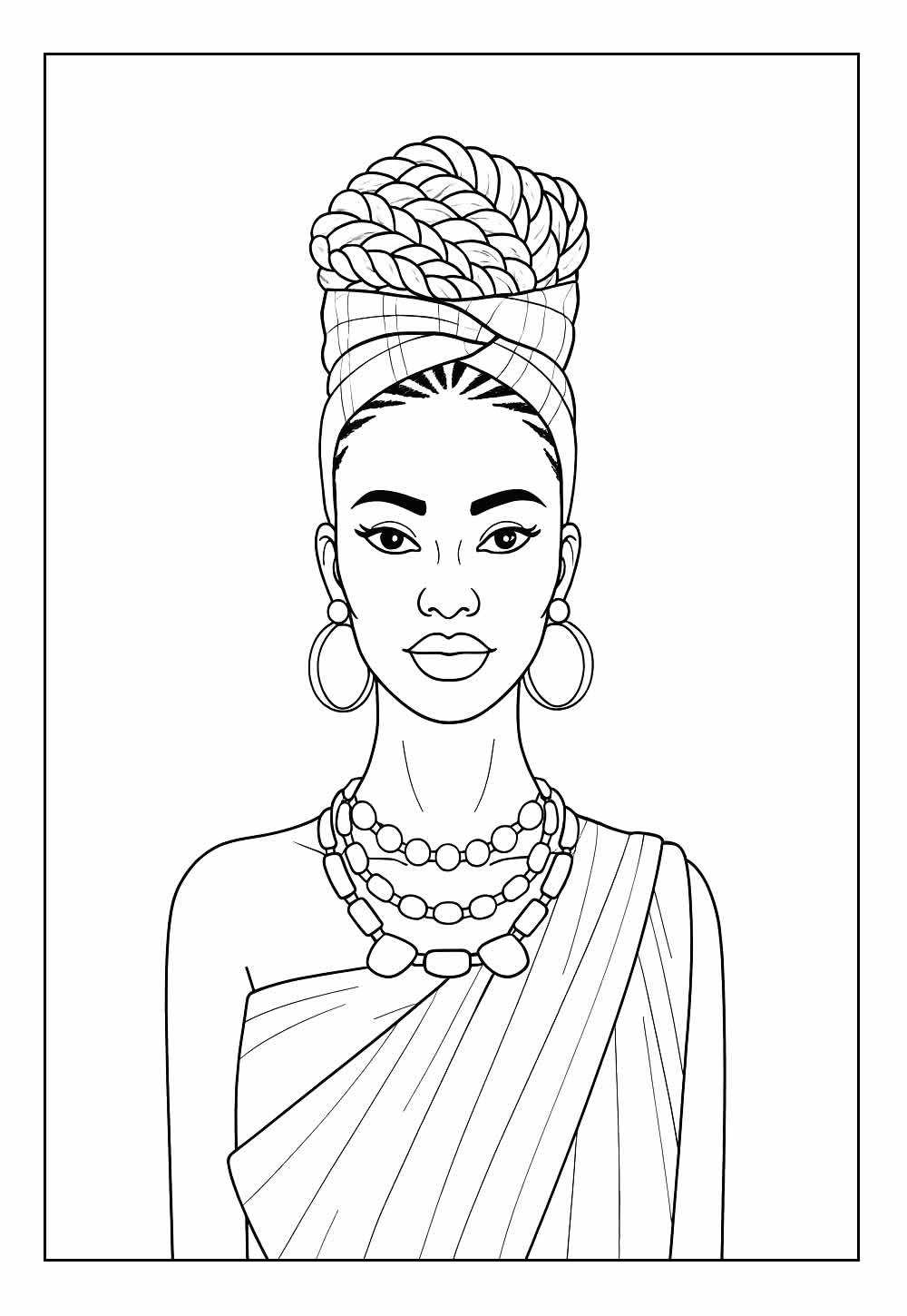 Mulher Negra para colorir