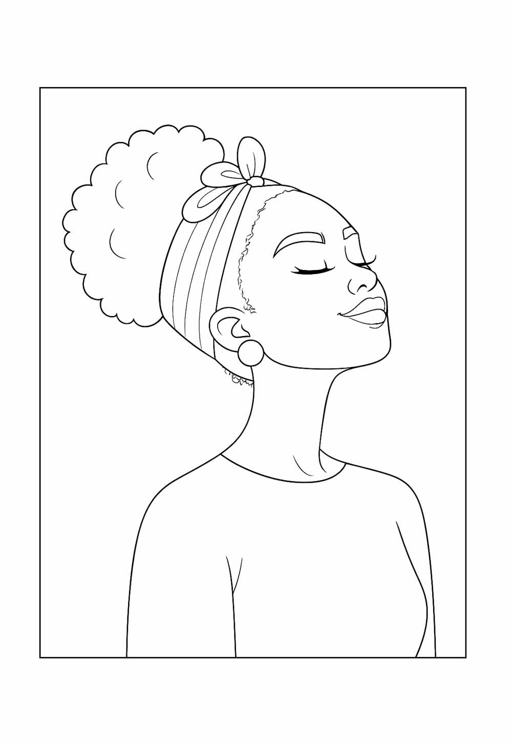 Mulher Negra para colorir