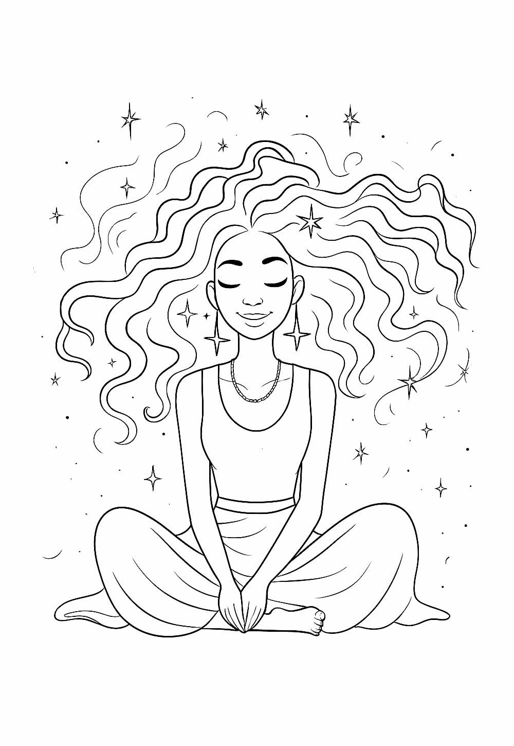 Desenho de Mulheres Negras para pintar