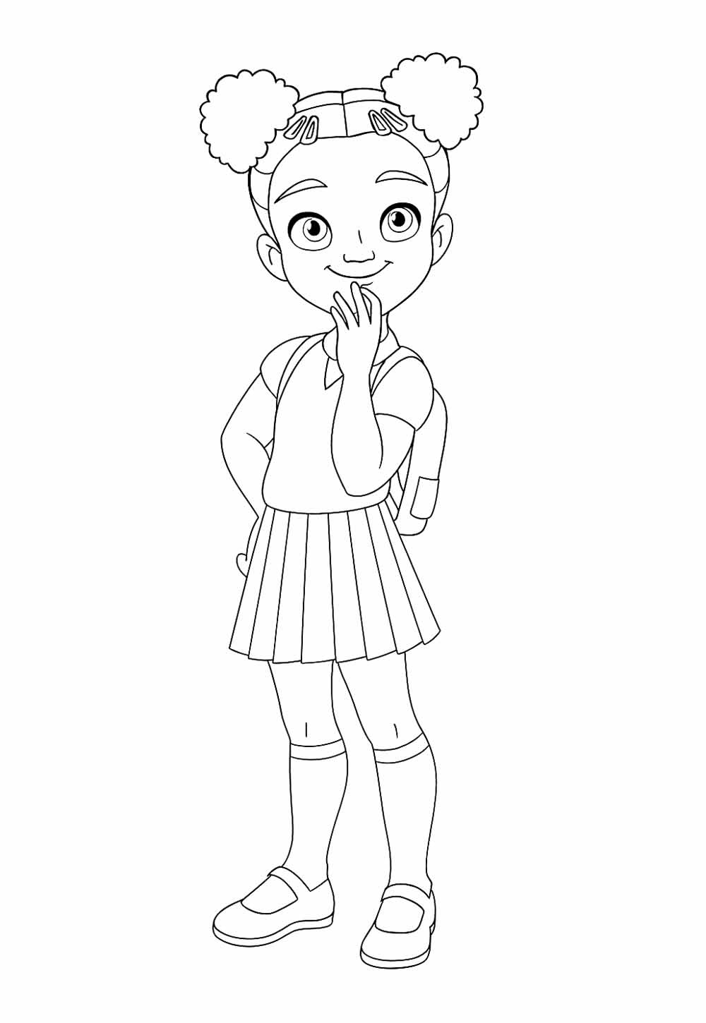 Desenho de Menina Negra para colorir