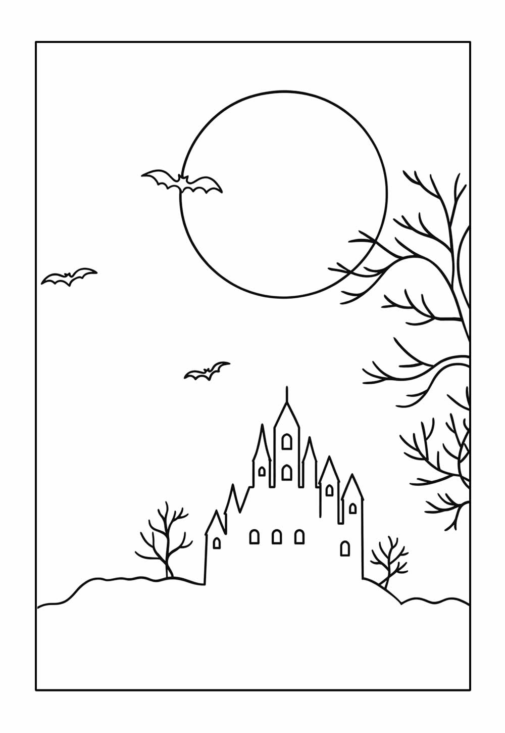 Desenho de Noite Assombrada para colorir