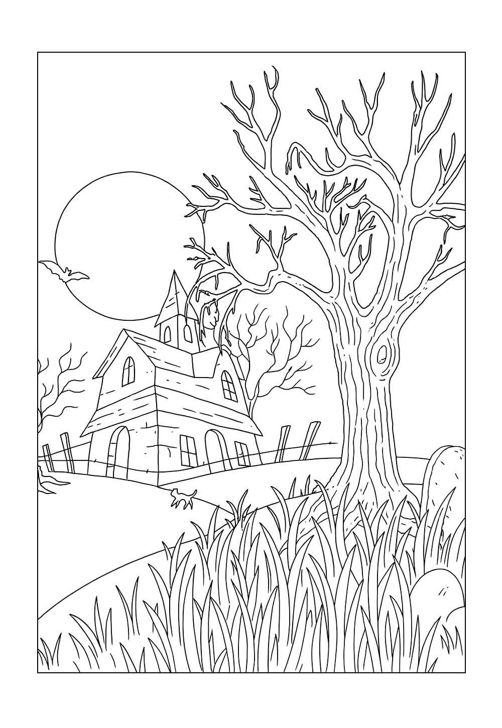 Desenho de Noite Assombrada para colorir