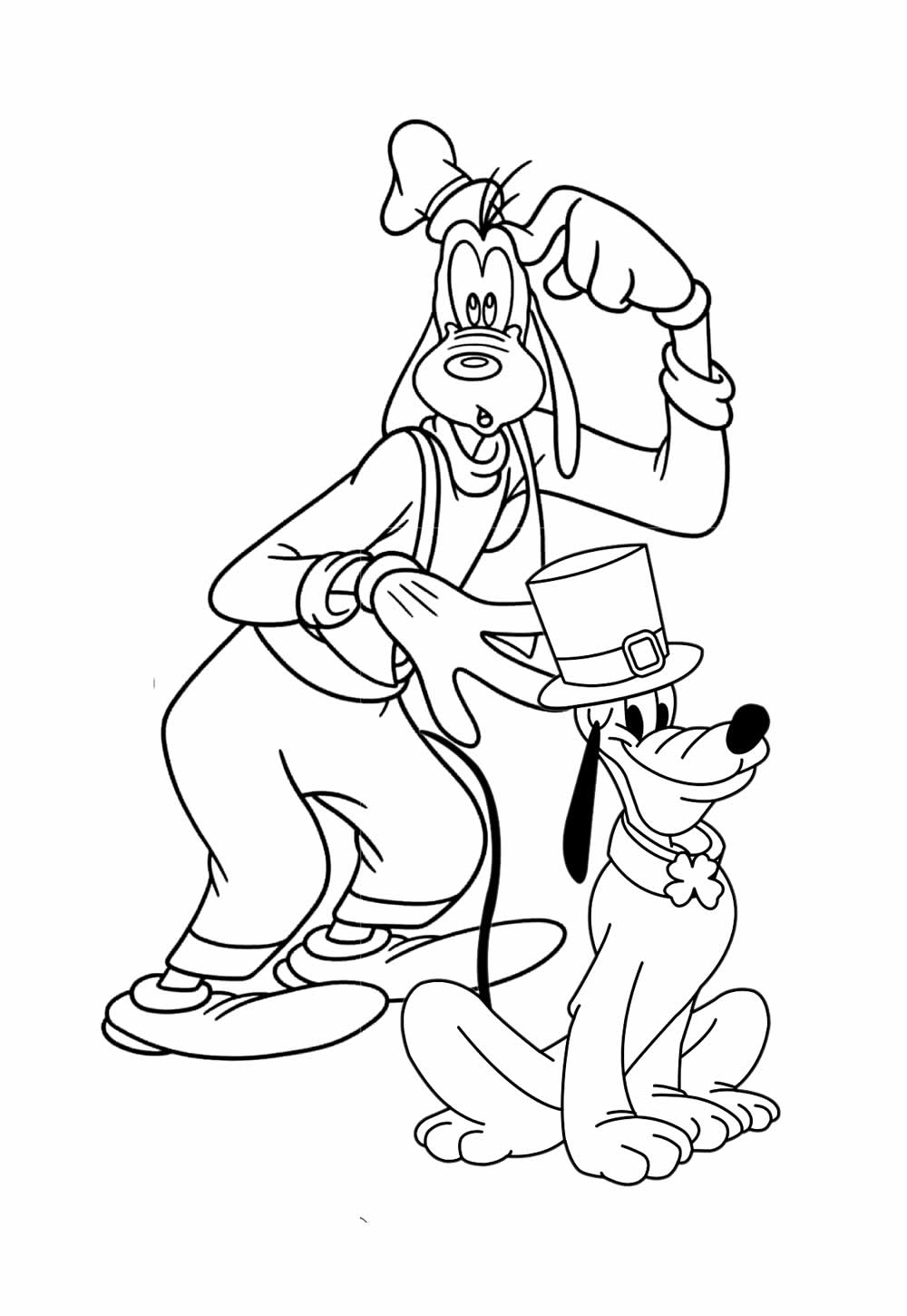 Desenho de Pluto e Pateta para colorir