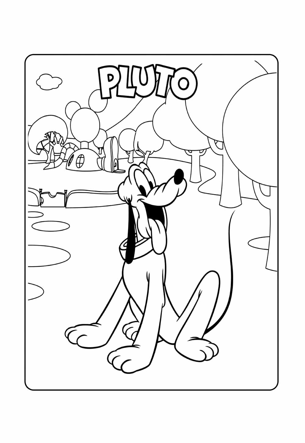 Desenho para colorir de Pluto e Pateta