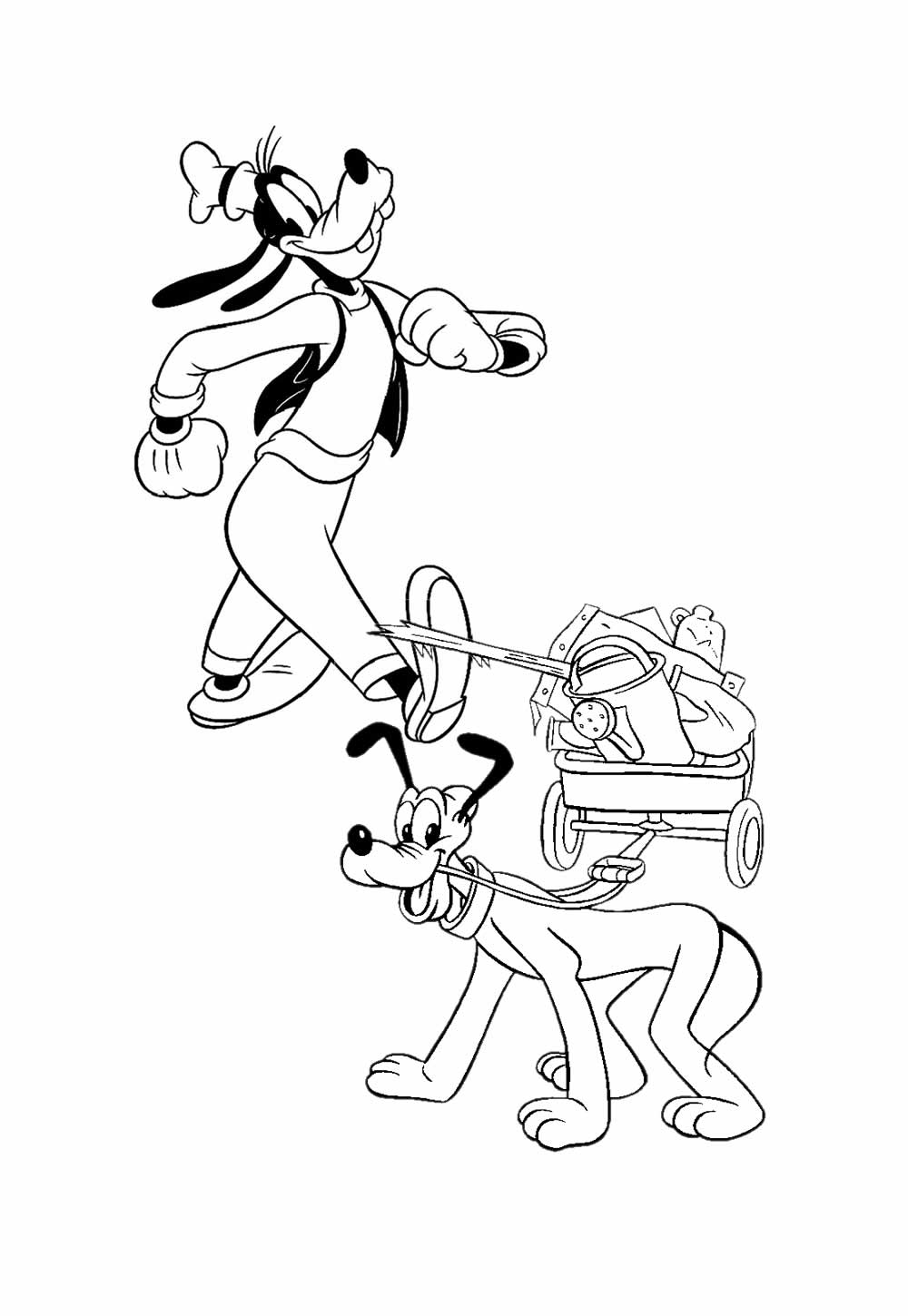 Desenho de Pluto e Pateta para colorir
