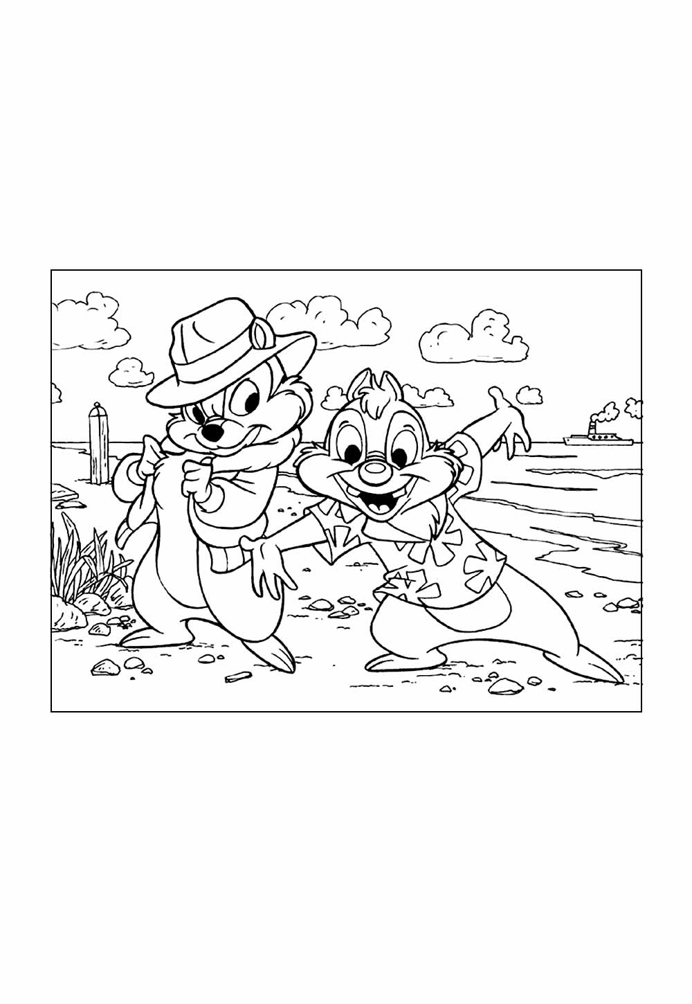Desenho do Tico e Teco para colorir
