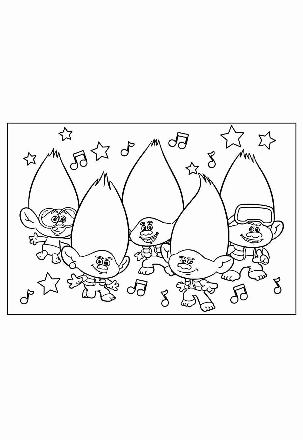 Desenhos de Trolls 3 - Juntos Novamente para colorir