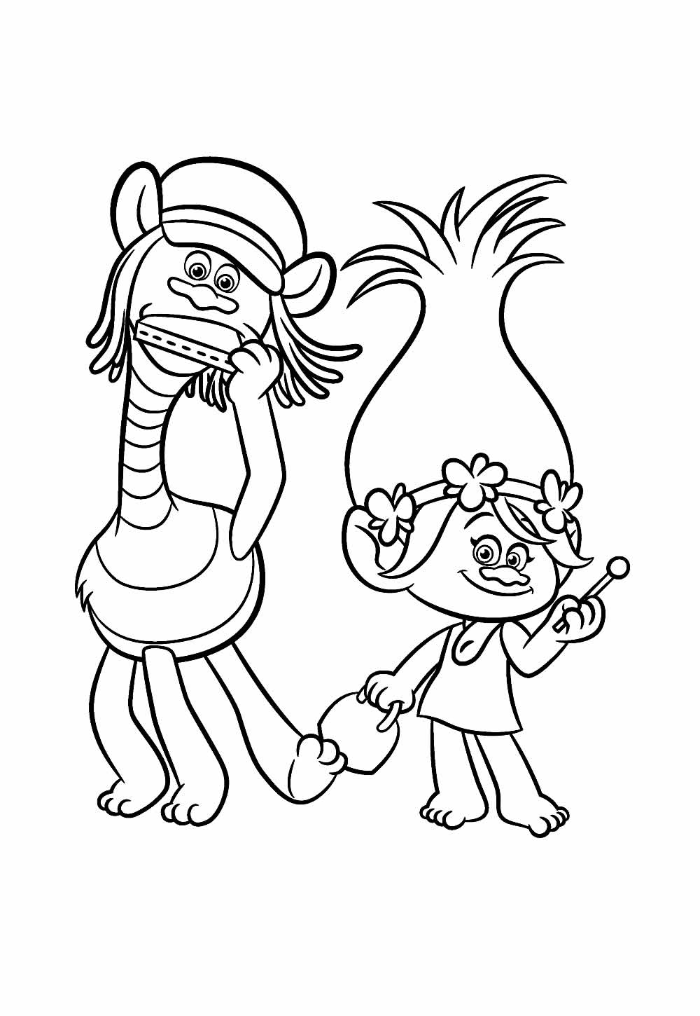 Desenhos de Trolls 3 para colorir