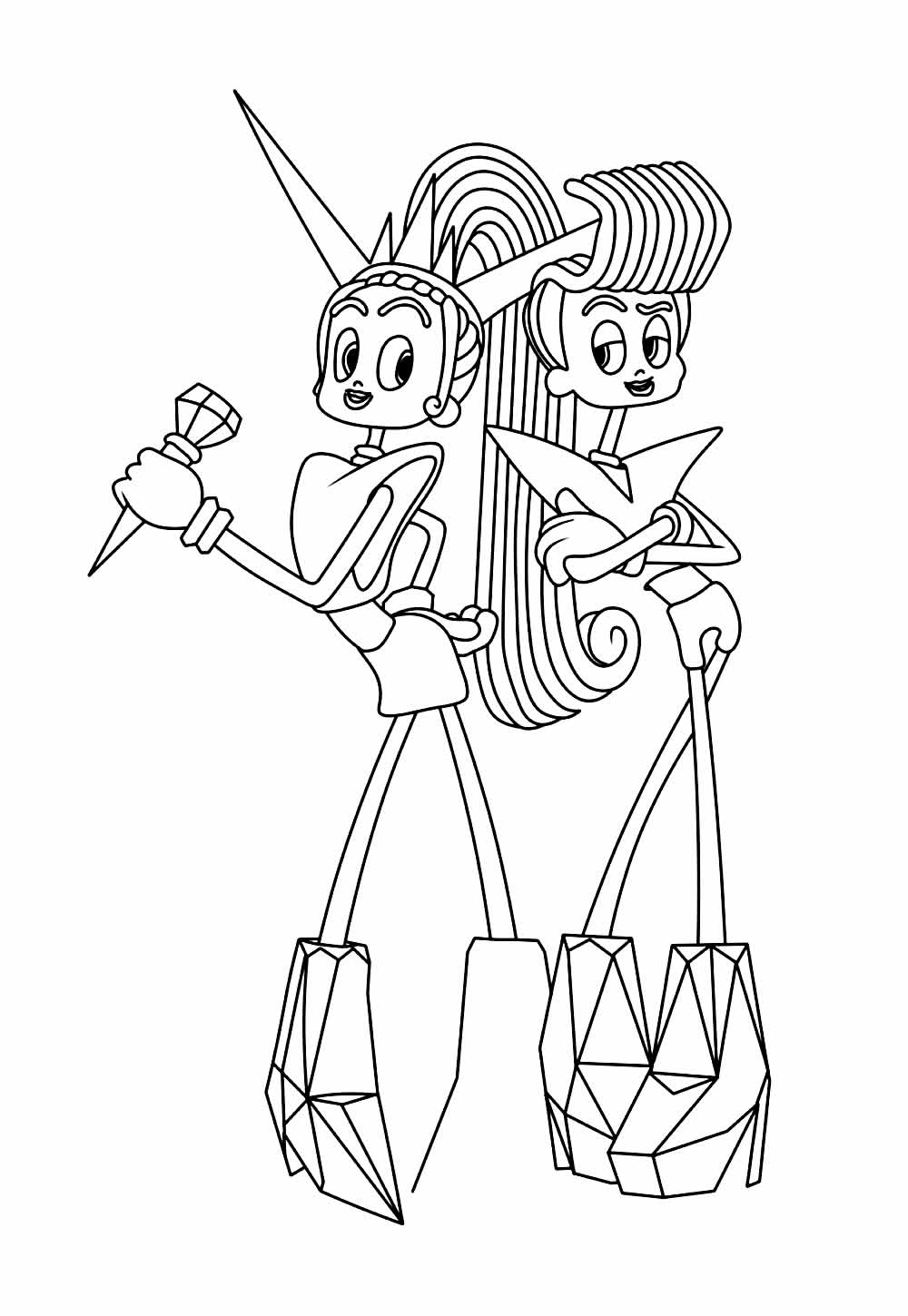 Desenhos de Trolls para colorir - Velvet e Veneer