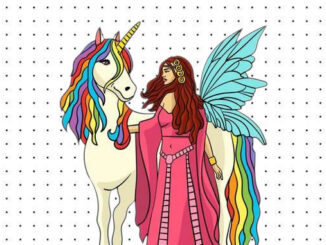 Desenhos de Unicórnio e Fada para colorir