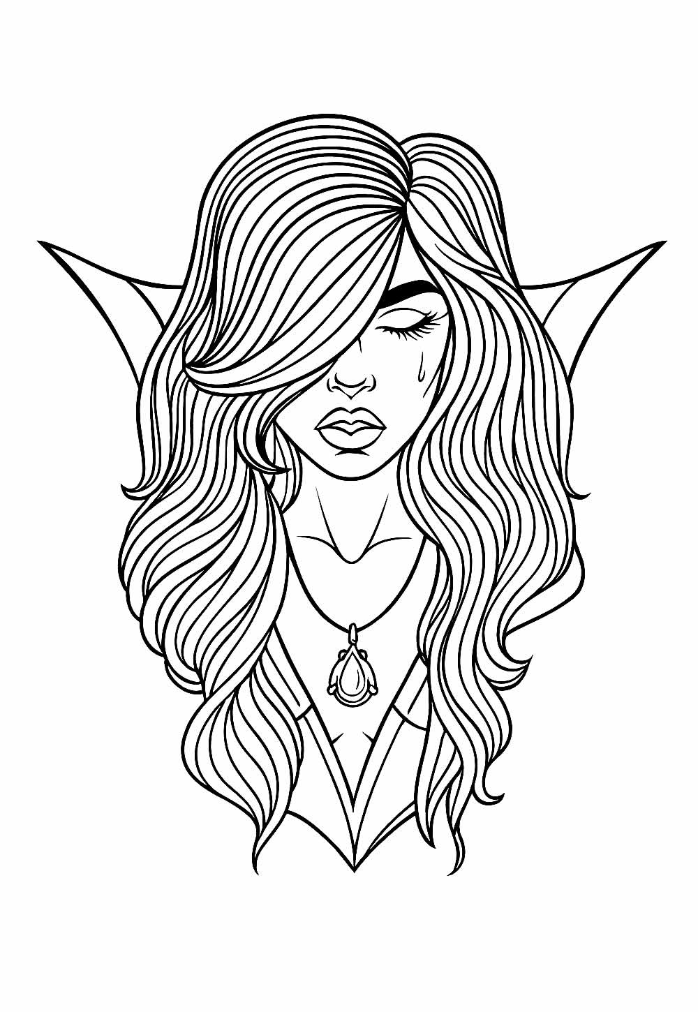 Desenho de Vampira para colorir