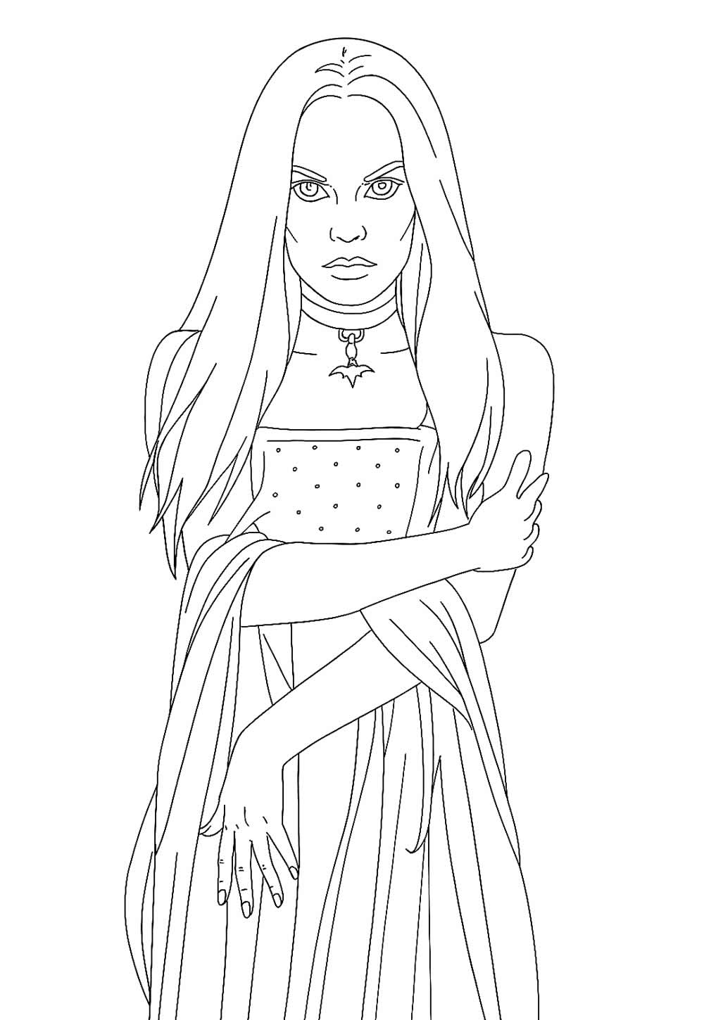 Vampira para colorir