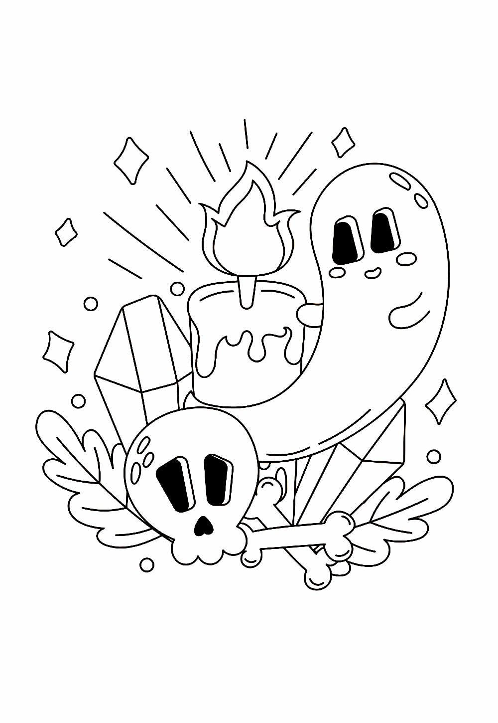 Desenho de Velas de Halloween para colorir