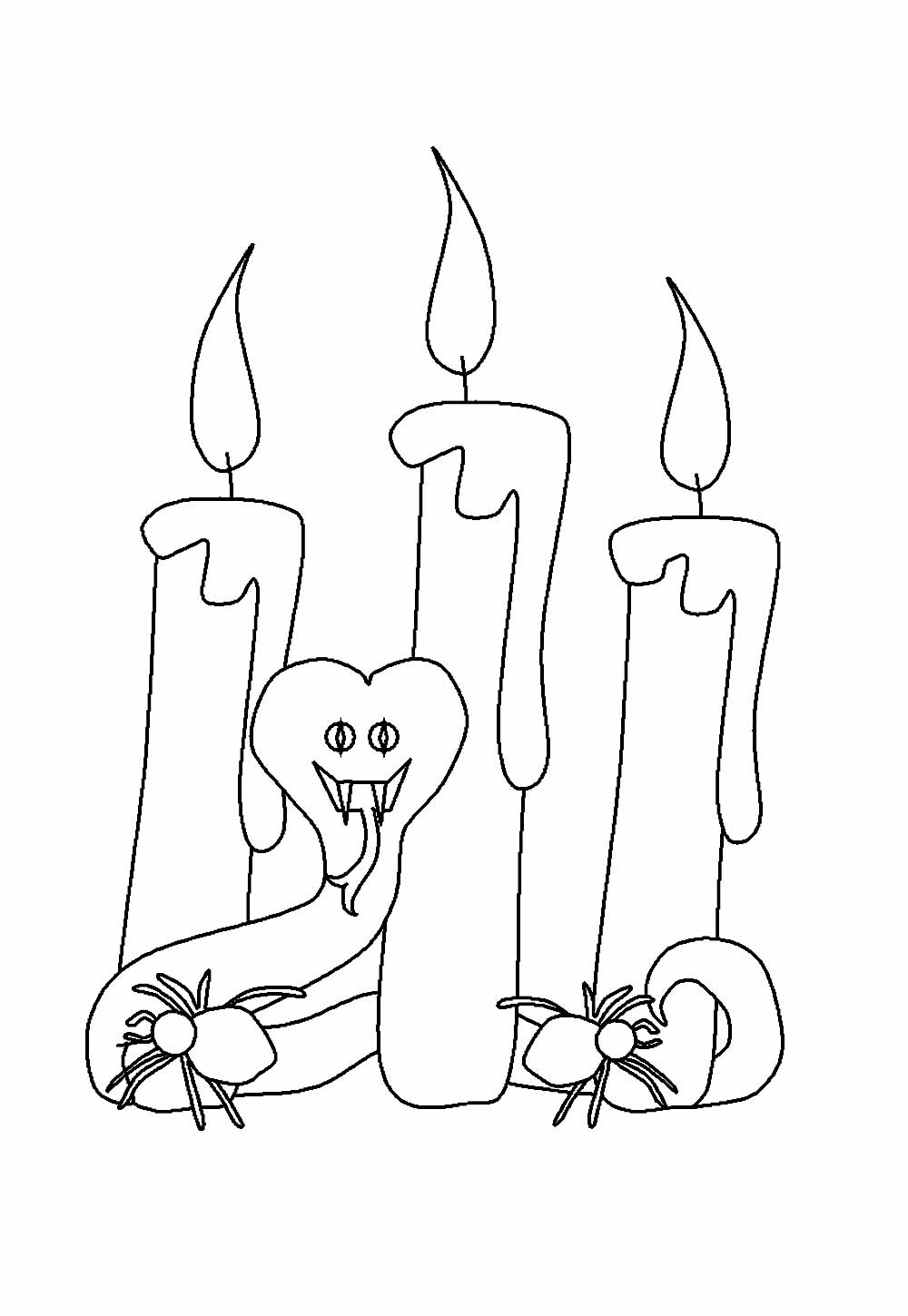 Desenho de Velas de Halloween para colorir