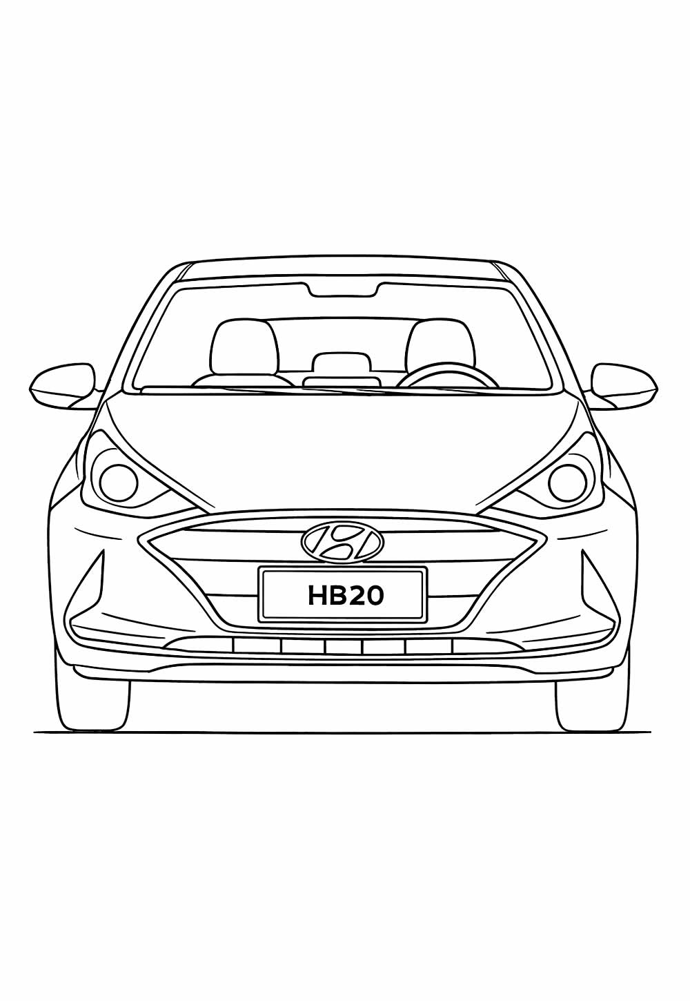 Desenho do carro HB20 para colorir