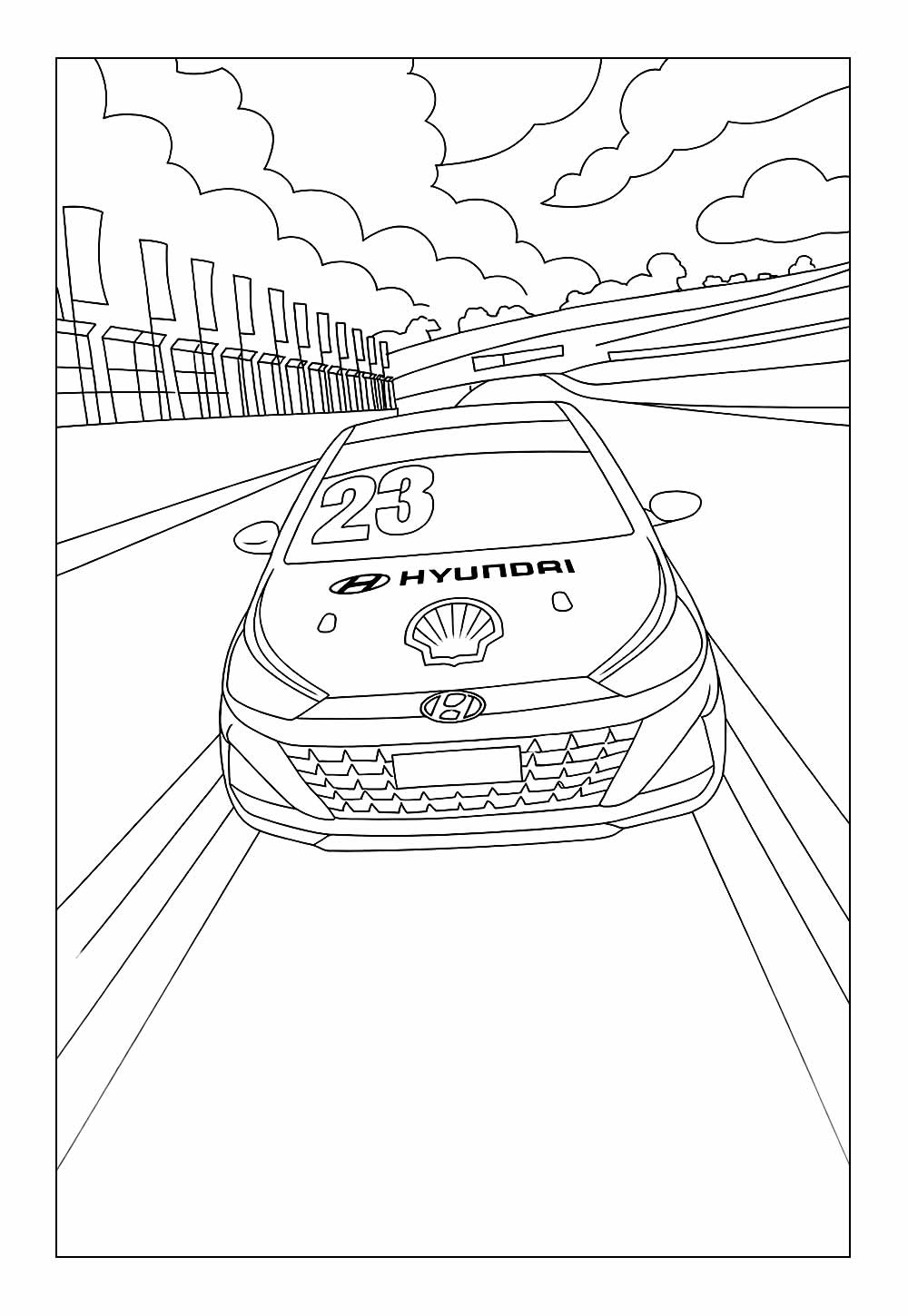 Desenho de Carro de Carrida para colorir
