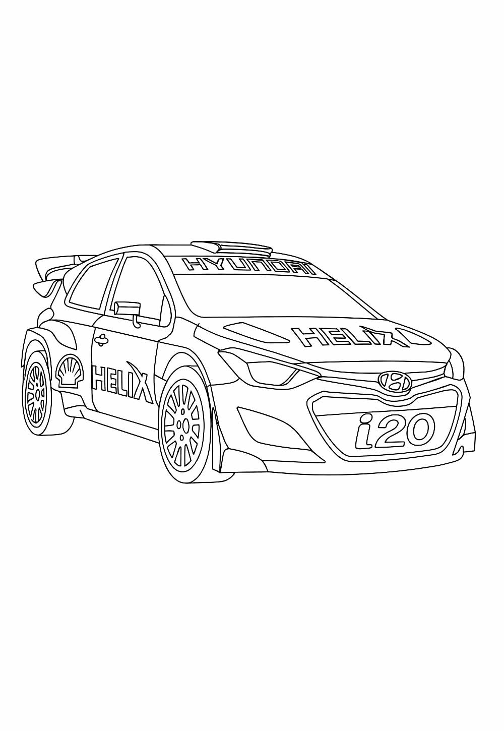 Desenho de Carro de Carrida para colorir - HB20