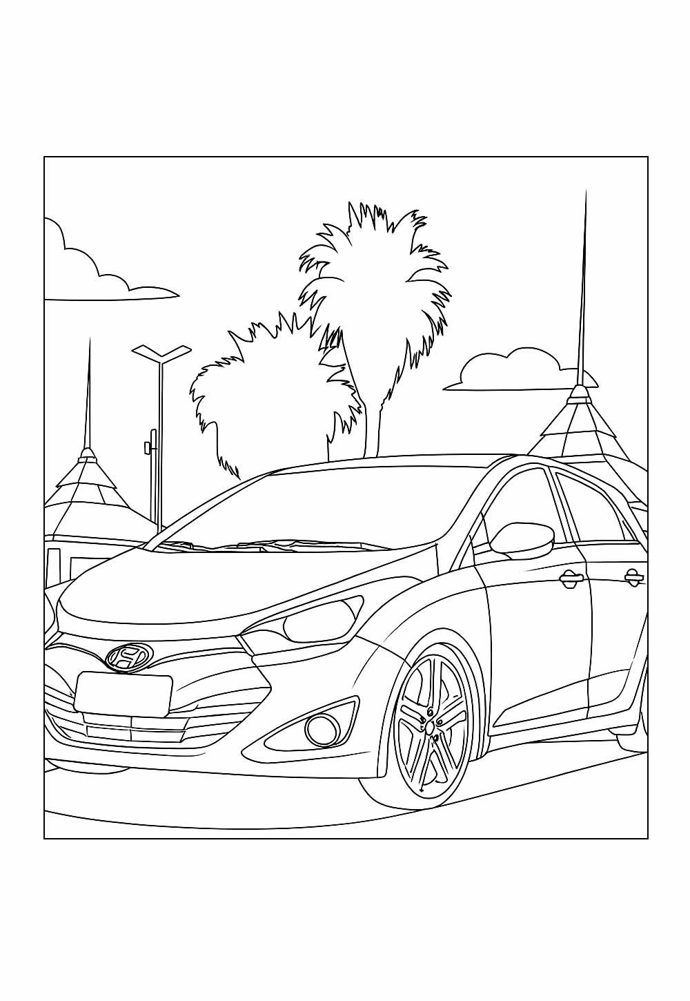 Desenho de Carro para colorir - HB20