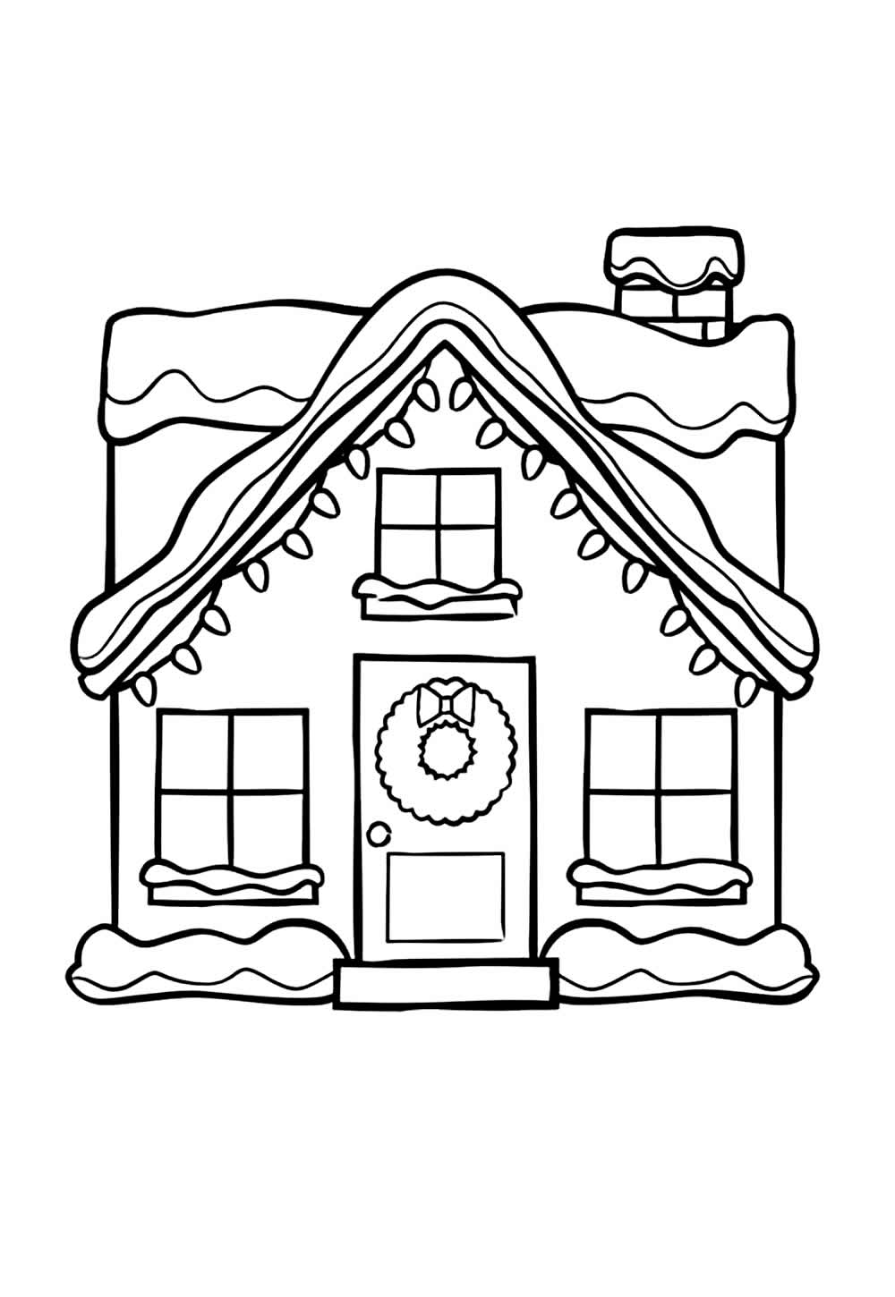 Casa do Papai Noel para colorir