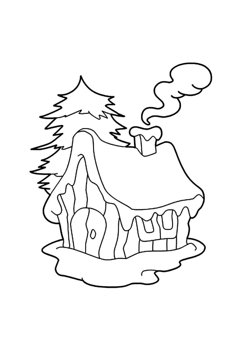 Desenhos da Casa do Papai Noel para colorir