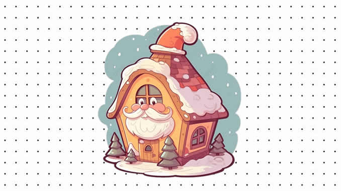 Desenhos da Casa do Papai Noel para colorir