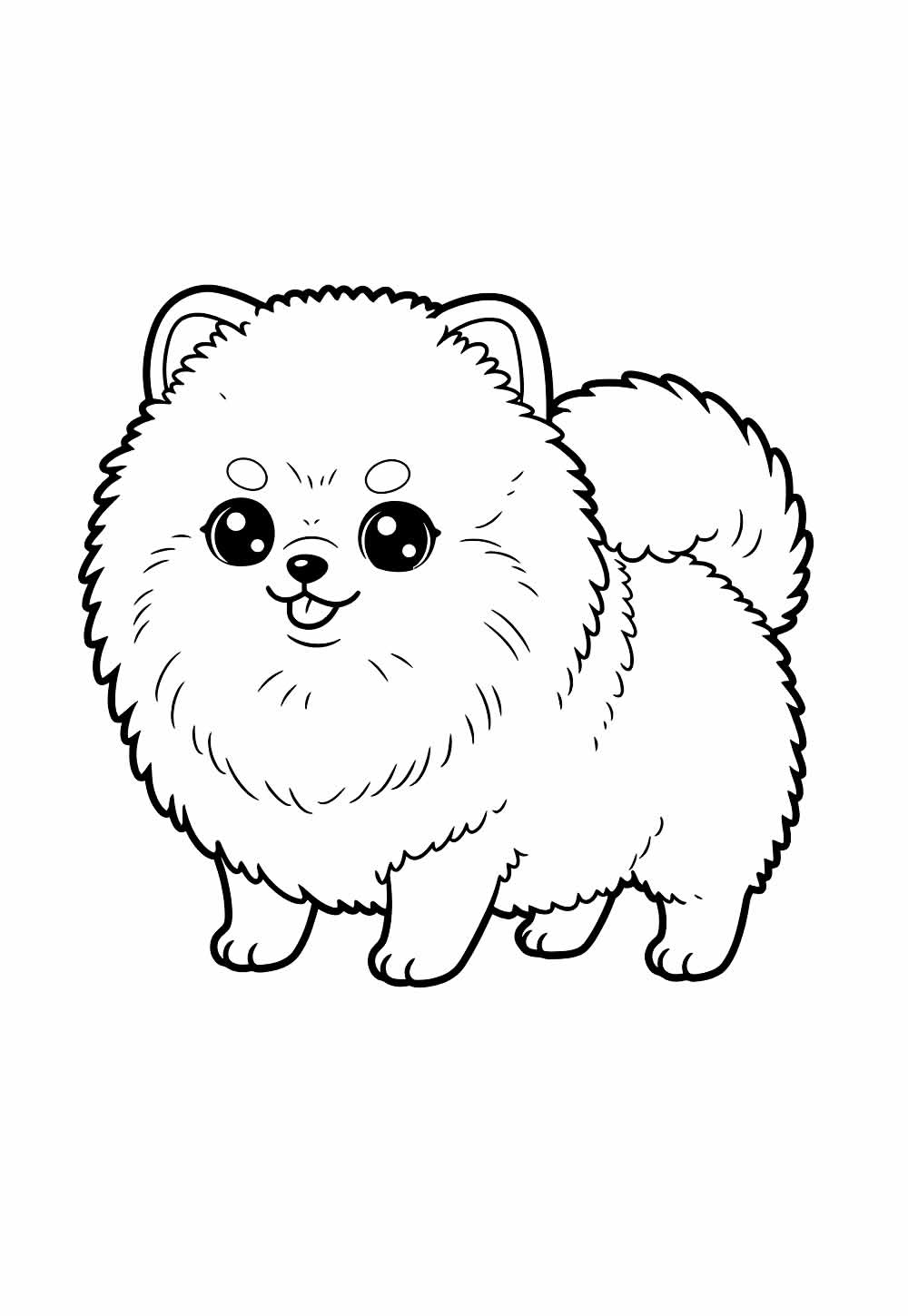 Desenho de Cachorrinho Kawaii para colorir