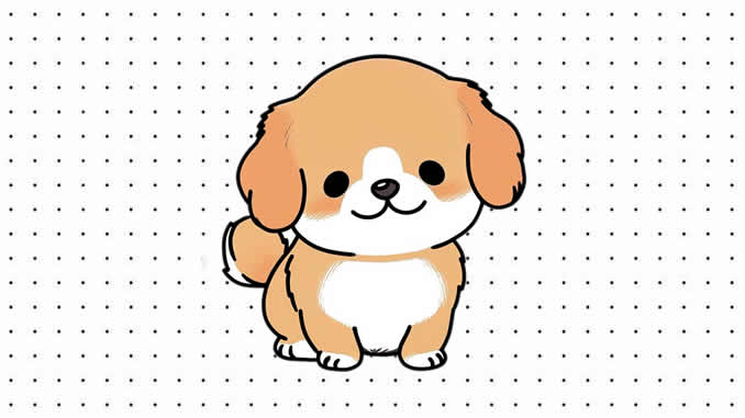Desenhos de Cachorrinho Kawaii para colorir