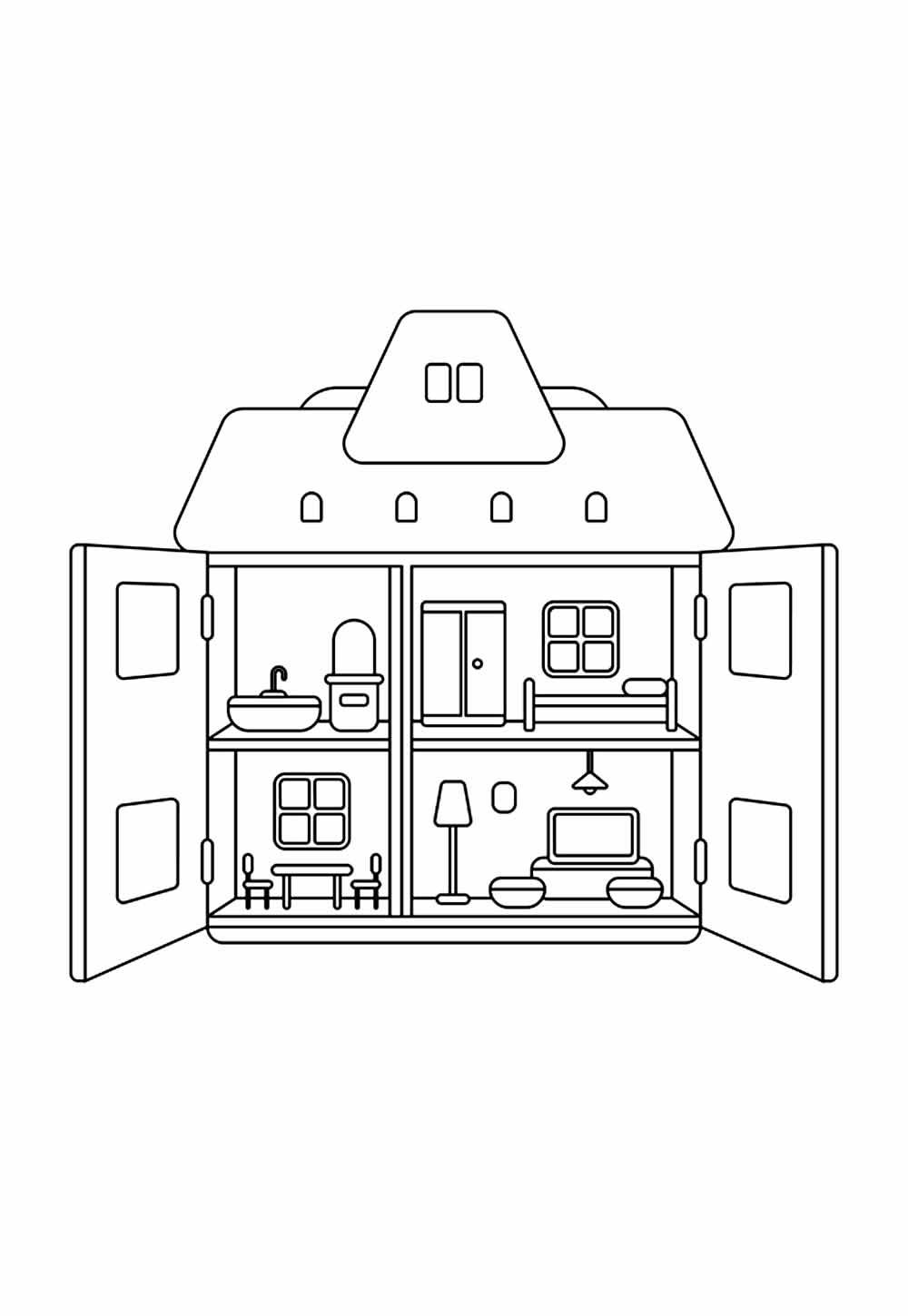 Casa de Boneca para colorir