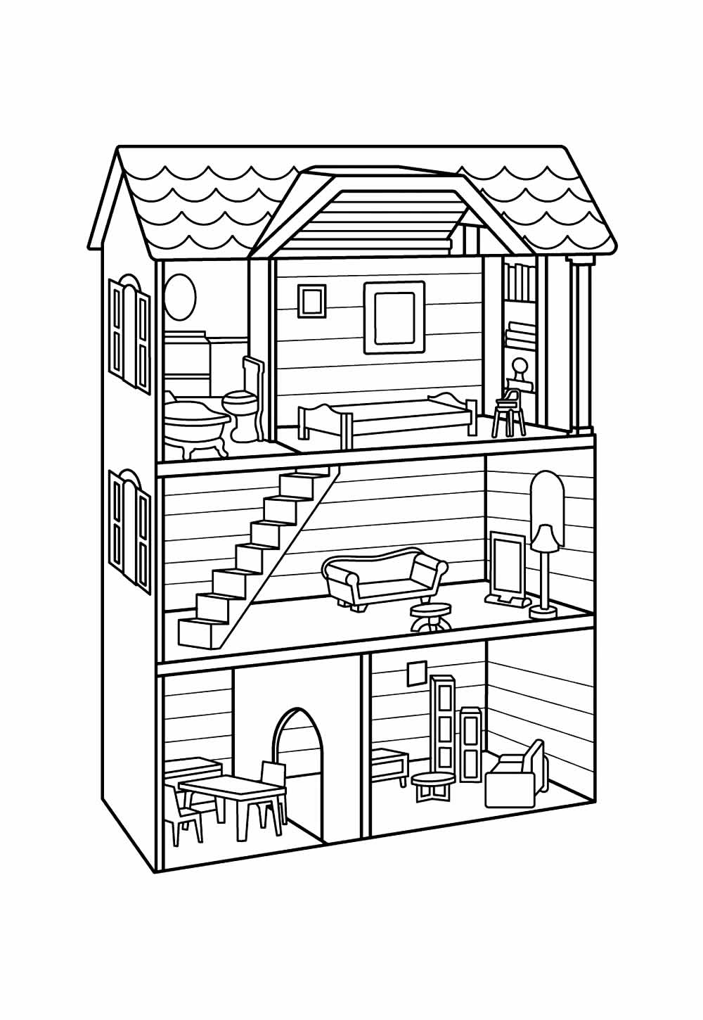 Desenho de Casa de Boneca para colorir