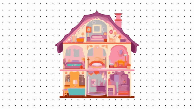 Desenhos de Casa de Boneca para colorir