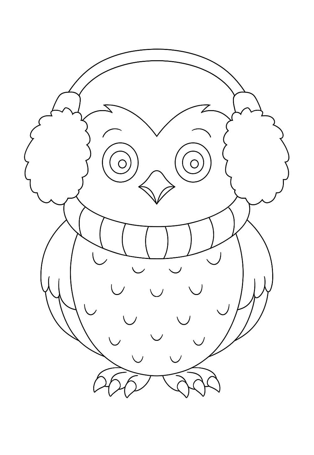 Coruja de Natal para colorir