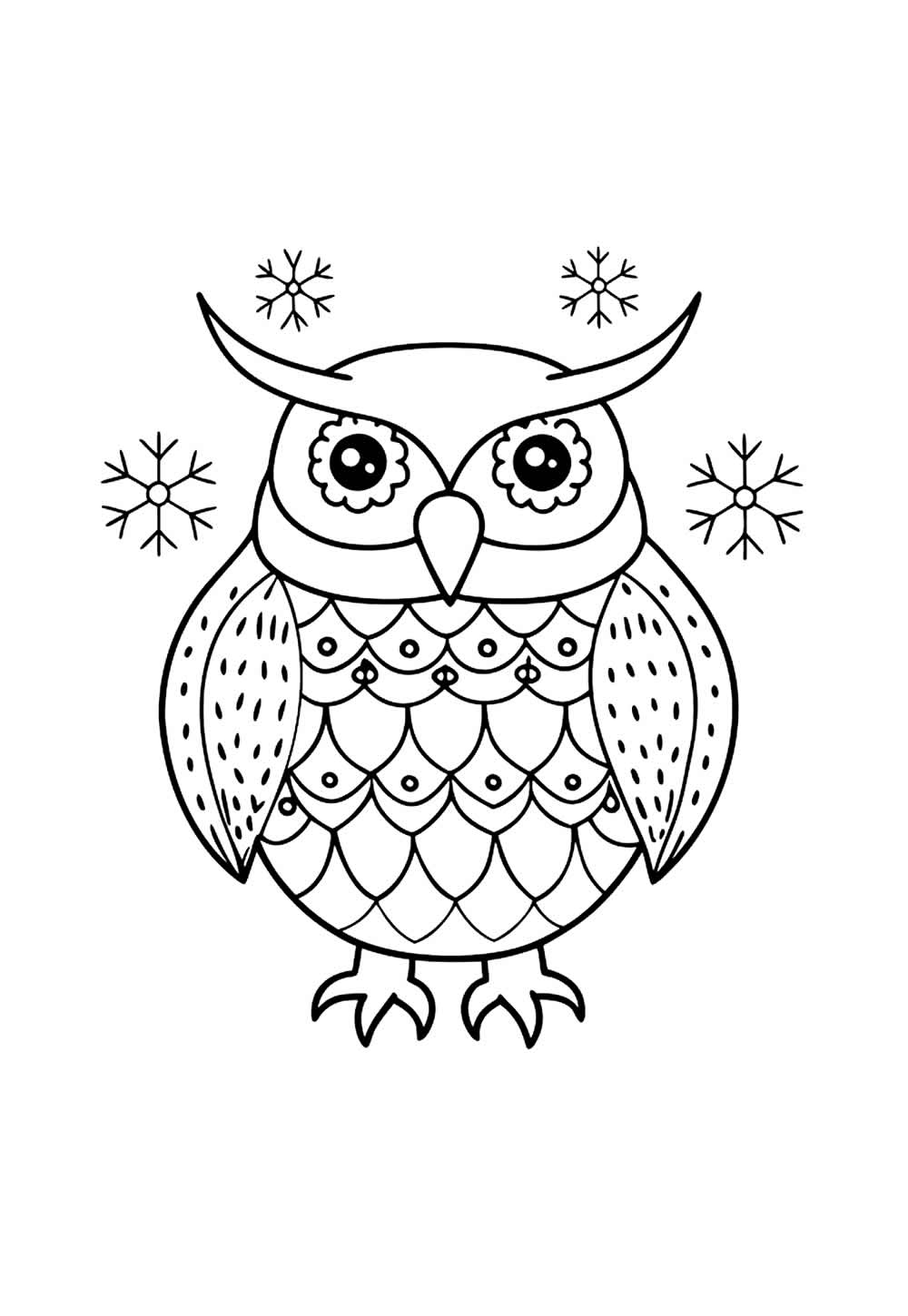 Desenho de Coruja de Natal para colorir
