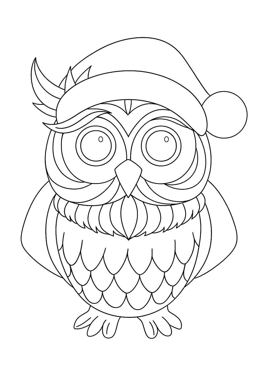 Desenho de Coruja Natalina