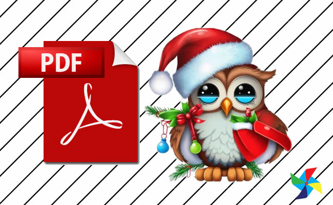 Desenhos de Coruja de Natal em PDF
