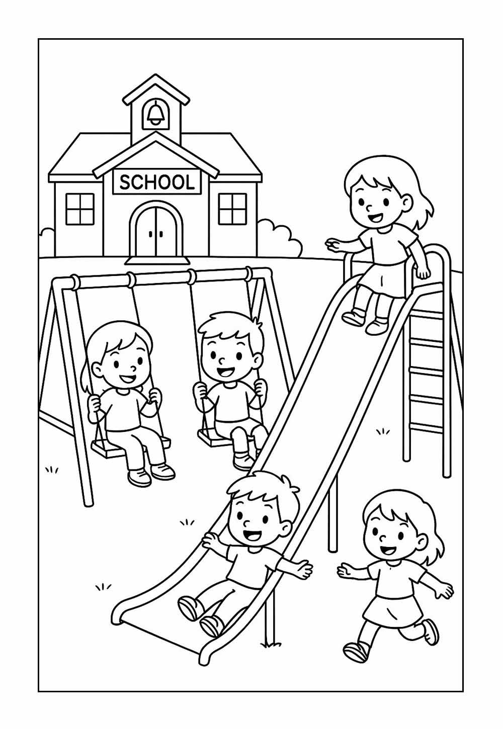 Desenhos de Crianças Brincando para colorir