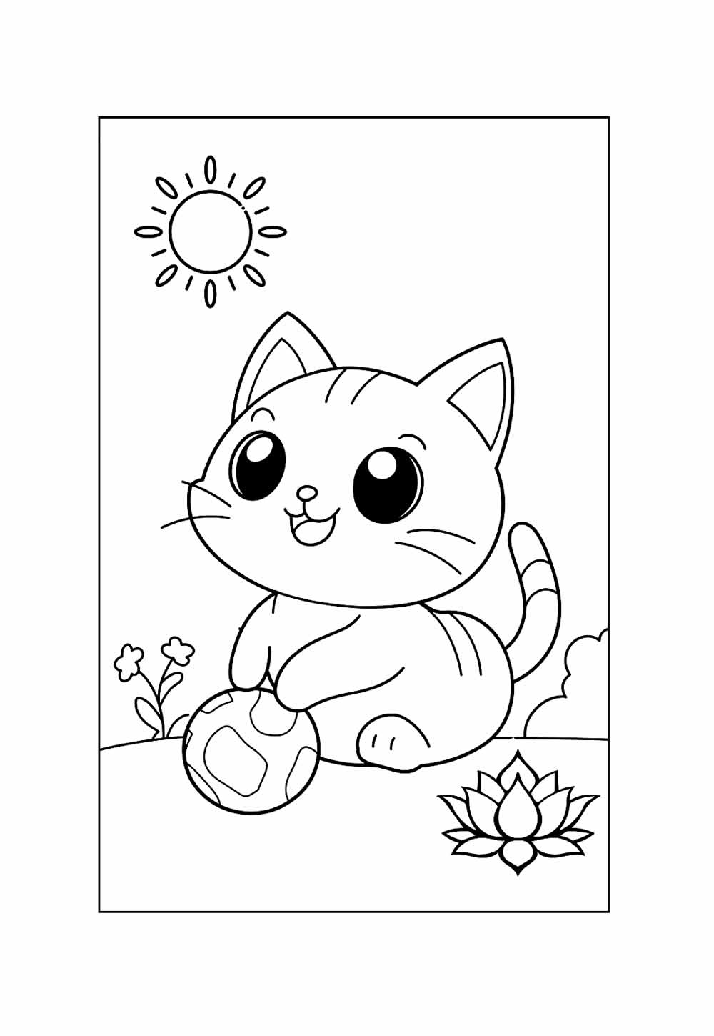 Desenho Gatinho Kawaii Pintar