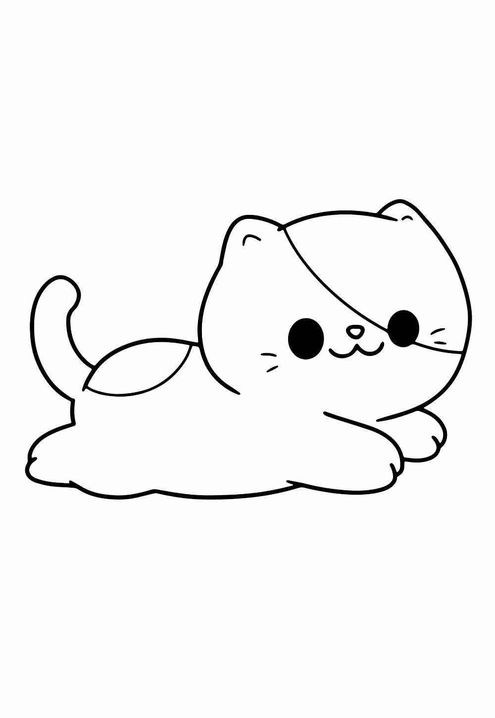 Desenho de Gatinho Kawaii para colorir