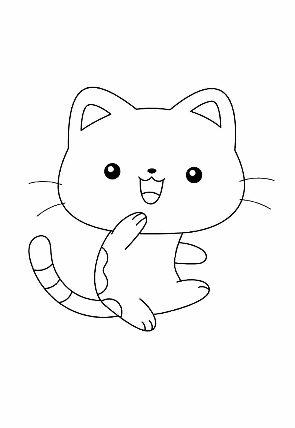 Desenho de Gatinho Kawaii para imprimir